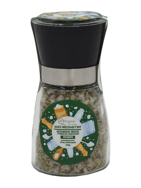 Μύλος Ριγανάτος με Χοντρό Αλάτι Μεσολογγίου 180γρ.