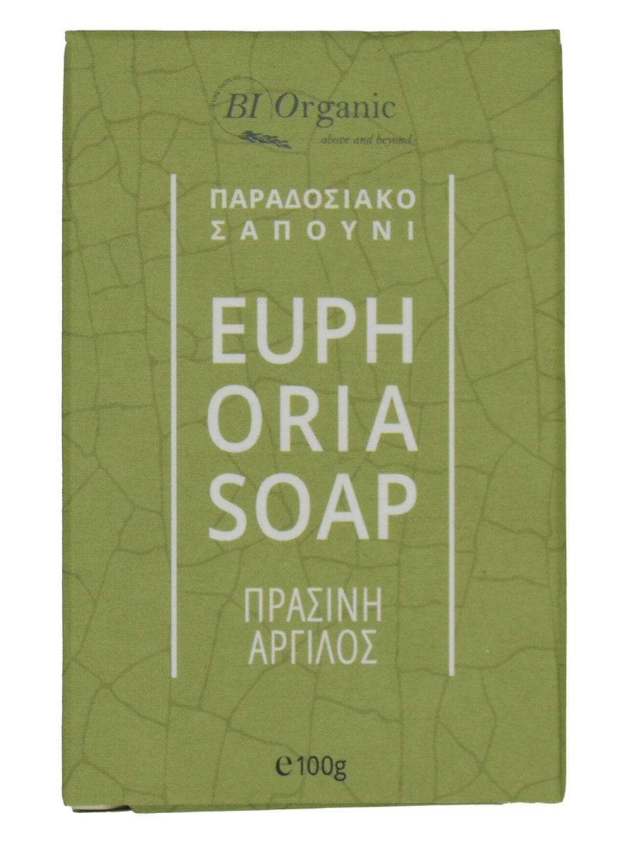 ΠΡΑΣΙΝΗ-ΑΡΓΙΛΟΣ Σαπούνι Παραδοσιακό Euphoria Πράσινη Άργιλος 100gr - Image 1