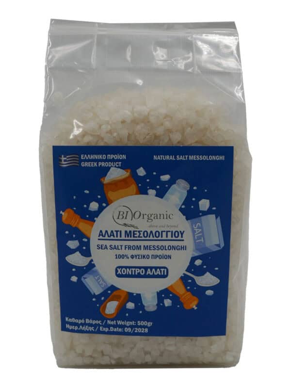 Χοντρό Αλάτι Μεσολογγίου σε Σακουλάκι 500γρ.